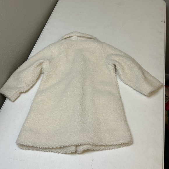 Shein Toddler Size 92 (18-24m) Cream Sherpa Teddy Coat Button Front Jacket EUC - Picture 3 of 5